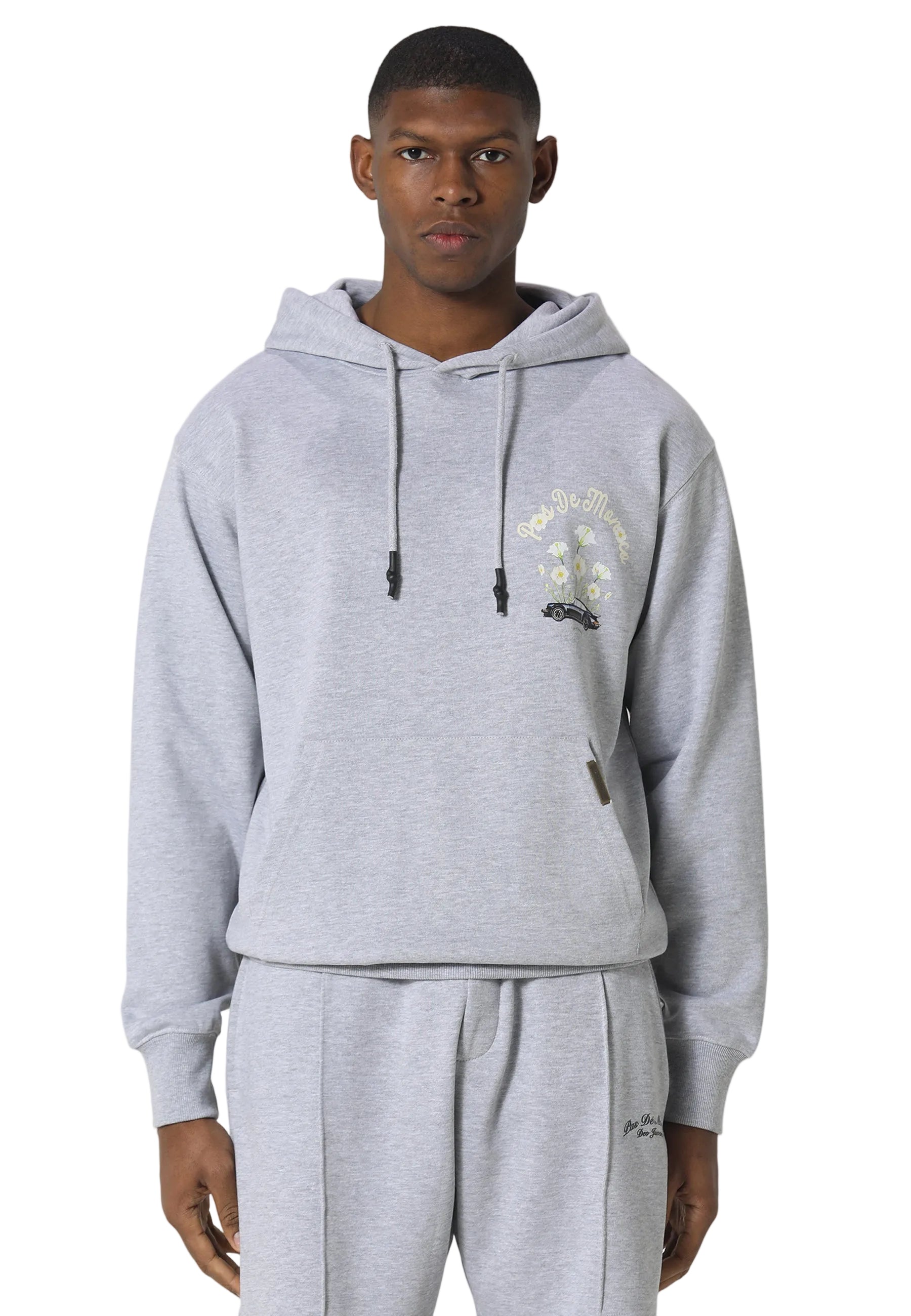 Pas De Monaco Fleur De Route Marl Grey Hoodie